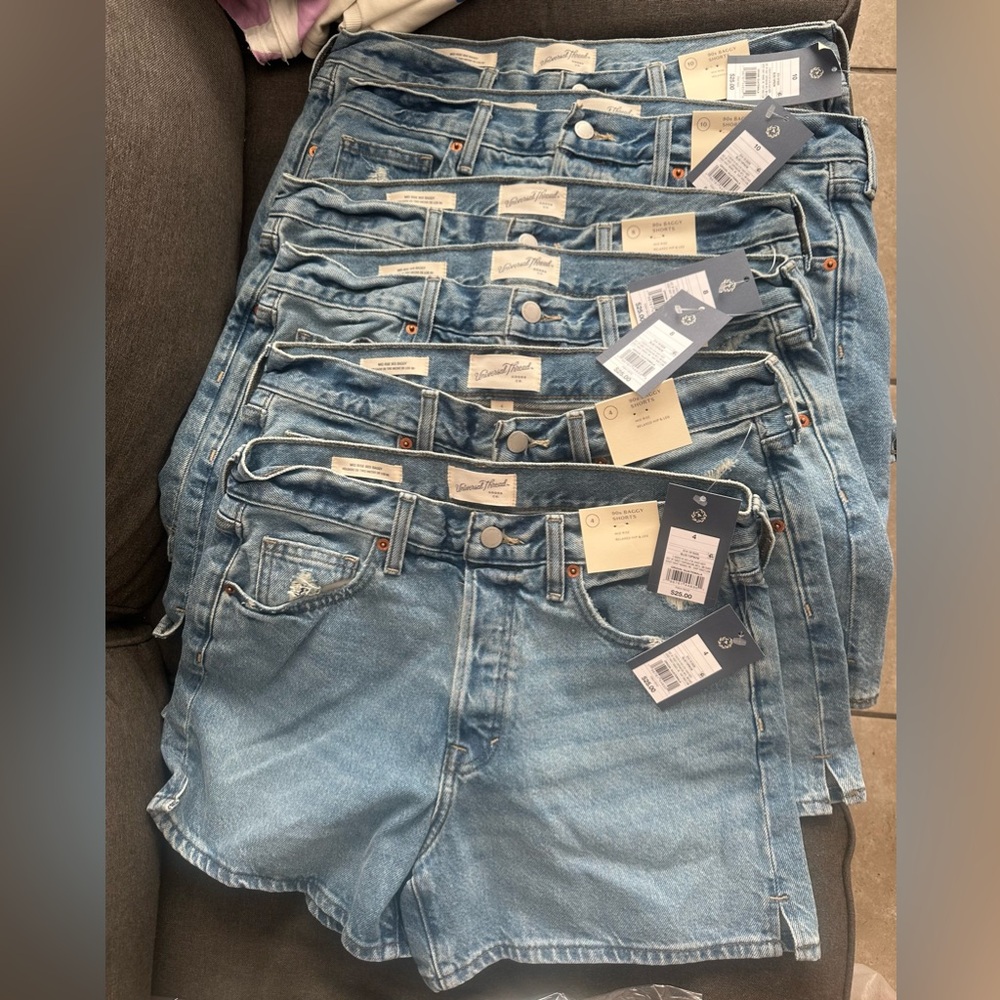 “New” 2pcs Light Wash Denim Shorts size8,10